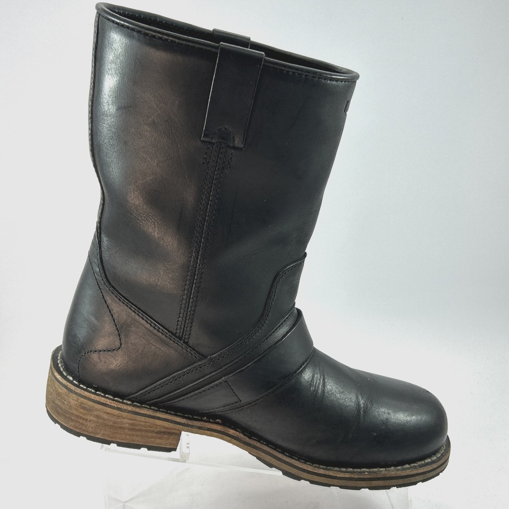 L.L.Bean Roughout Leather Engineer Boots Men's Sz 11 Harness Black Goodyear Welt - Picture 6 of 15